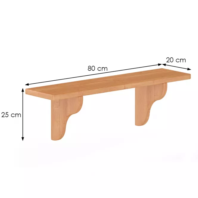 Polička borovica PK121-80x25x20 jelša,3