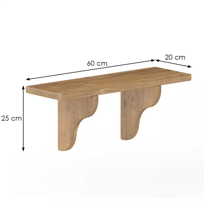 Polička borovica PK122-60x25x20 dub,3