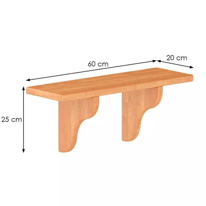 Polička borovica PK122-60x25x20 jelša