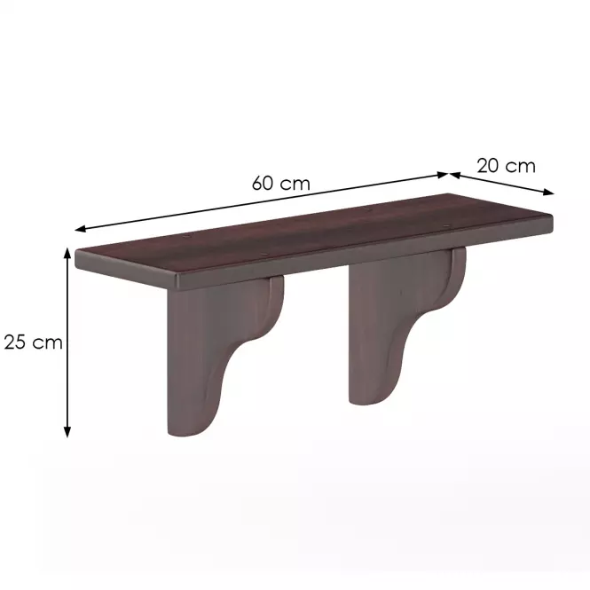 Polička borovica PK122-60x25x20 orech,3