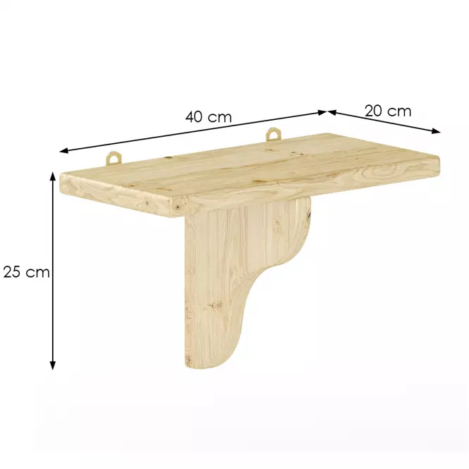Polička borovica PK123-40x25x20 surová,3