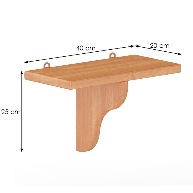 Polička borovica PK123-40x25x20 jelša