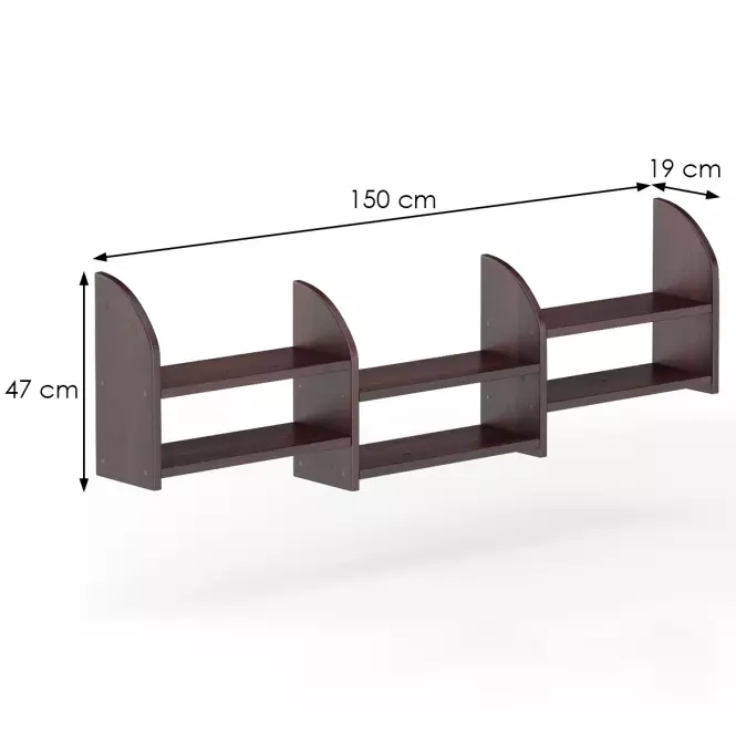 Polička borovica PK101-150x47x19 orech,3