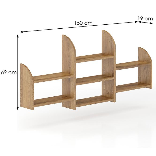 Polička borovica PK102-150x69x19 dub