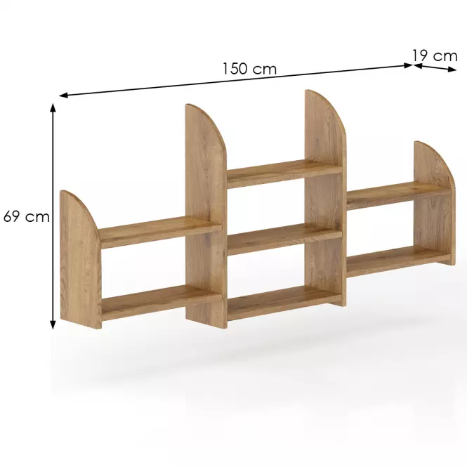 Polička borovica PK102-150x69x19 dub,3