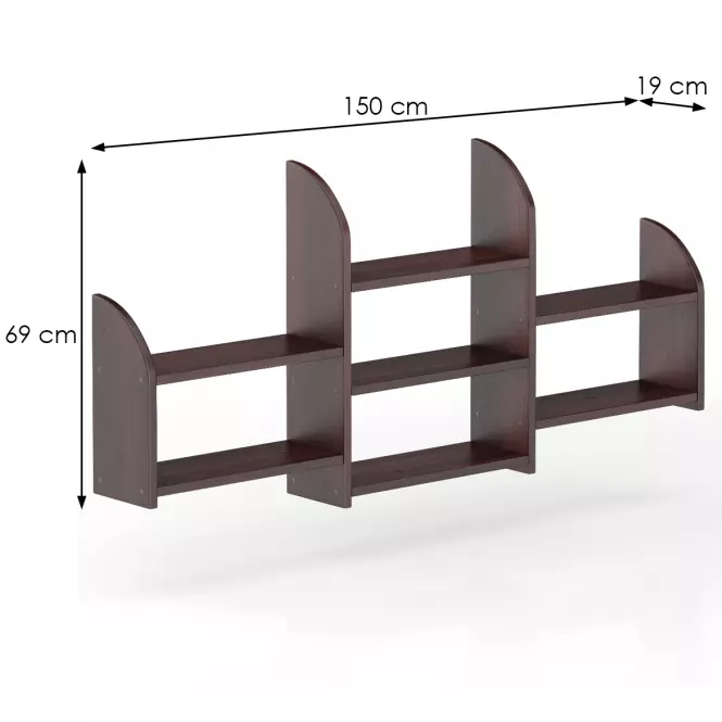 Polička borovica PK102-150x69x19 orech,3