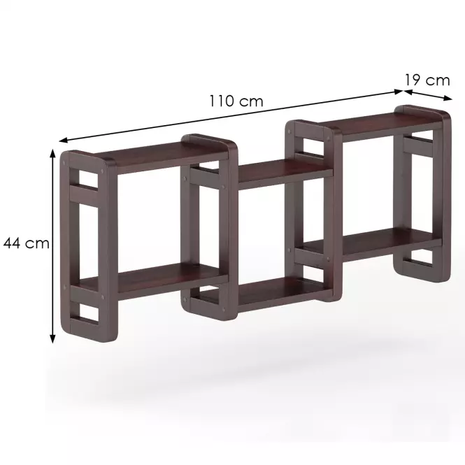 Polička borovica PK103-110x44x19 orech,3