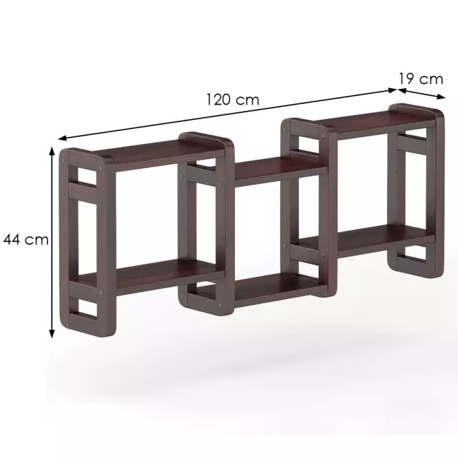 Polička borovica PK103-120x44x19 orech,3