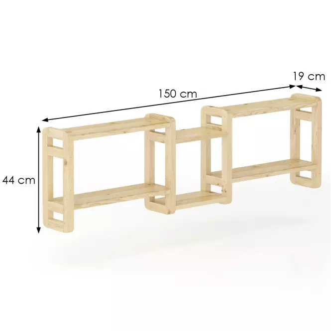 Polička borovica PK103-150x44x19 surová,3
