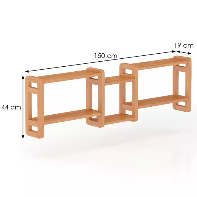 Polička borovica PK103-150x44x19 jelša,3