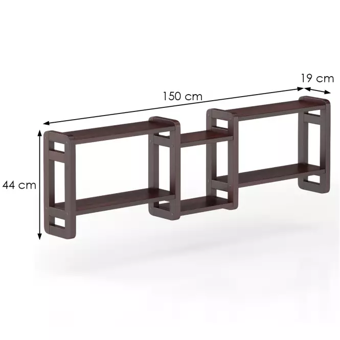 Polička borovica PK103-150x44x19 orech,3