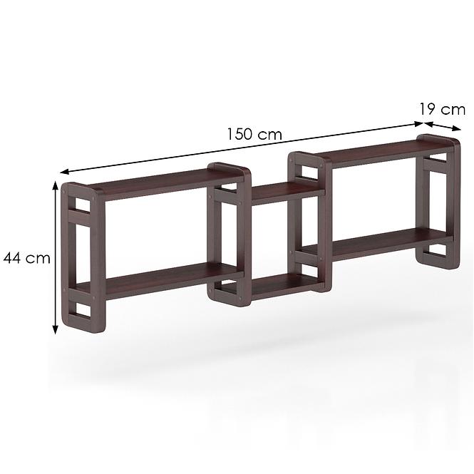 Polička borovica PK103-150x44x19 orech,3