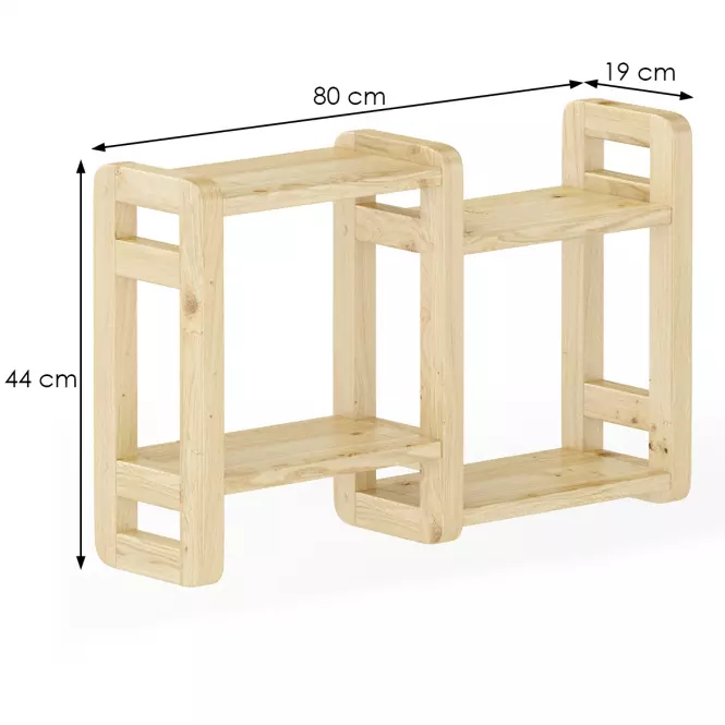 Polička borovica PK104-80x44x19 surová,3