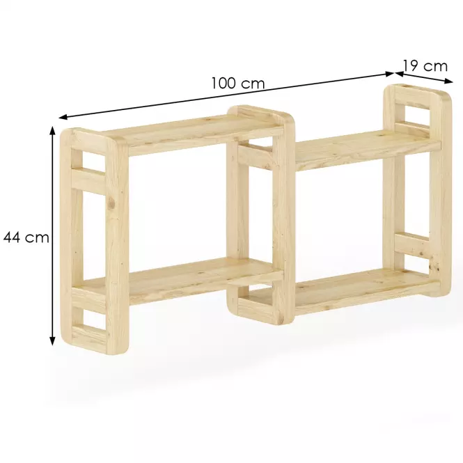 Polička borovica PK104-100x44x19 surová,3