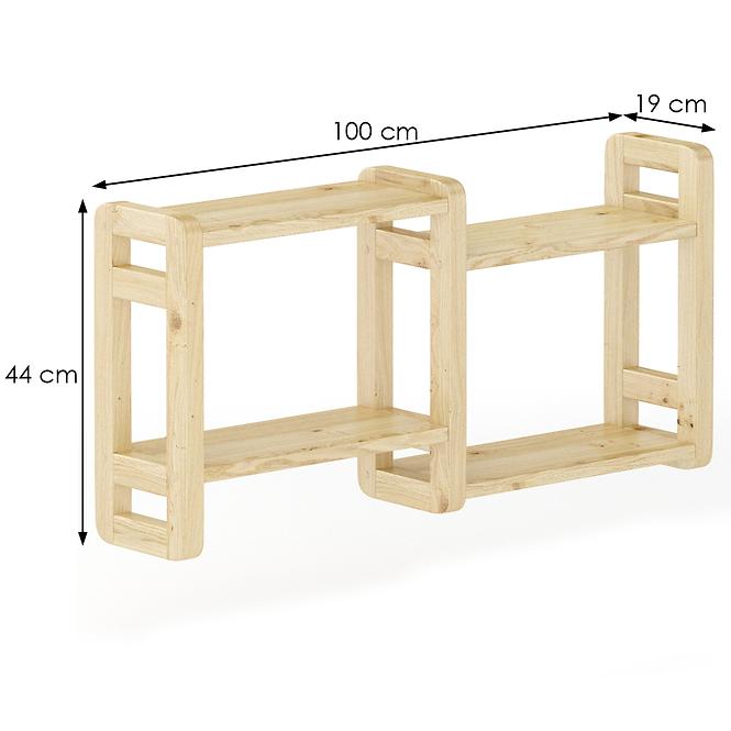 Polička borovica PK104-100x44x19 surová,3