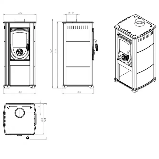 Krbové kachle Fokus 3,9kW  Eco