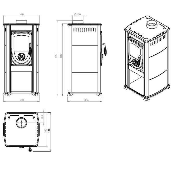 Krbové kachle Fokus 3,9kW  Eco,3