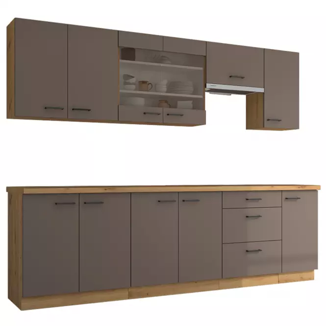 Kuchynská linka Bolonia hľuzovka/artisan 260 cm s pracovnou doskou
