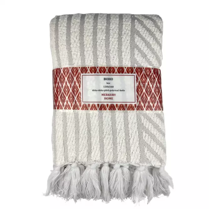Deka Boho 130x160 biela Merkury Home