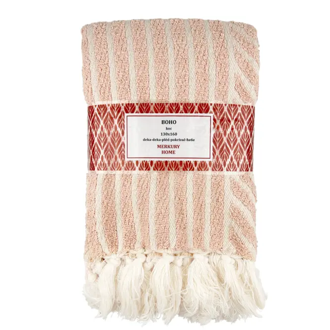 Deka Boho 130x160 svetloružová Merkury Home