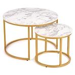 Konferenčný stolík Paola White Marble-Gold