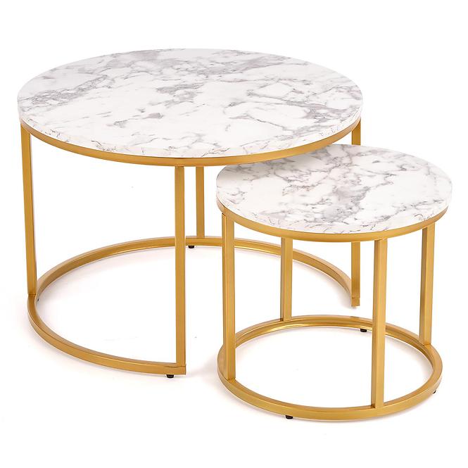 Konferenčný stolík Paola White Marble-Gold