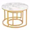 Konferenčný stolík Paola White Marble-Gold,2