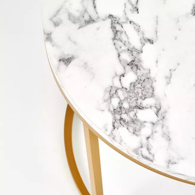 Konferenčný stolík Paola White Marble-Gold