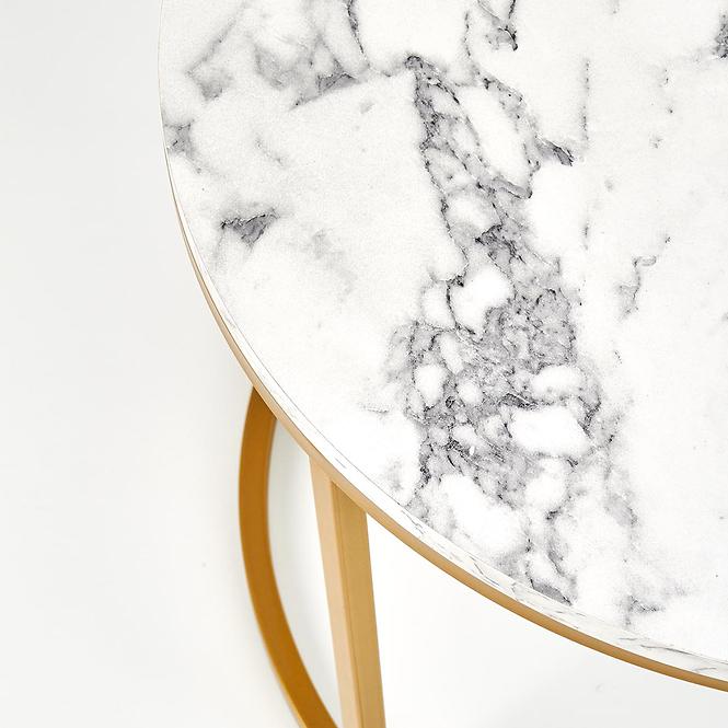 Konferenčný stolík Paola White Marble-Gold