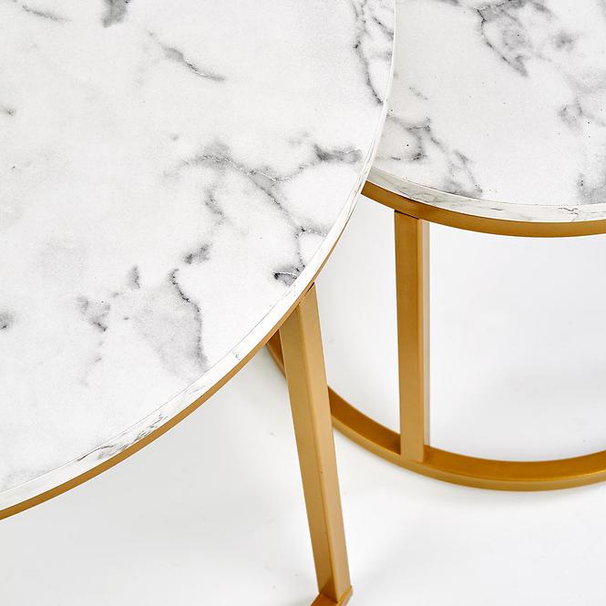 Konferenčný stolík Paola White Marble-Gold