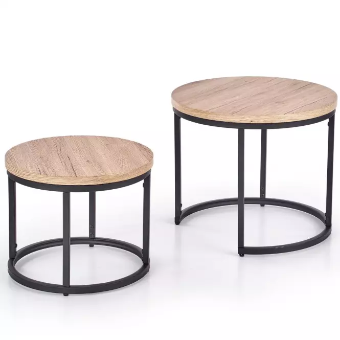 Konferenčný stolík Oreo Dub san remo/čierna Kpl-2