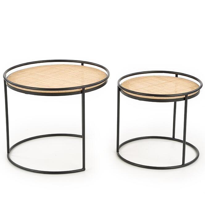 Konferenčný stolík Manado Rattan prírodná / čierna Kpl-2