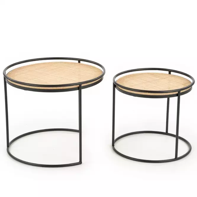 Ława Manado Rattan prírodná / čierna Kpl-2
