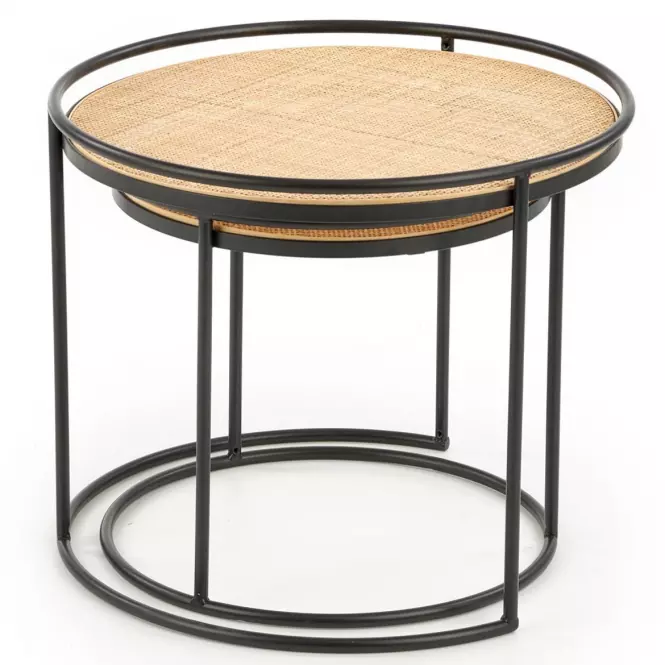 Ława Manado Rattan prírodná / čierna Kpl-2