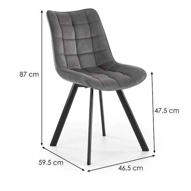 Šedá stolička W132 čierne nohy,2