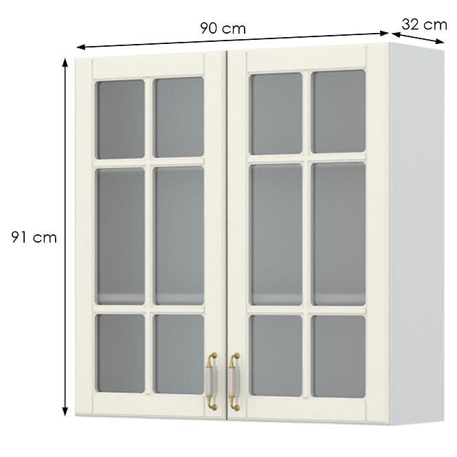 Kuchynská skrinka Evergreen V9-90-2KS/4 ivorymat
