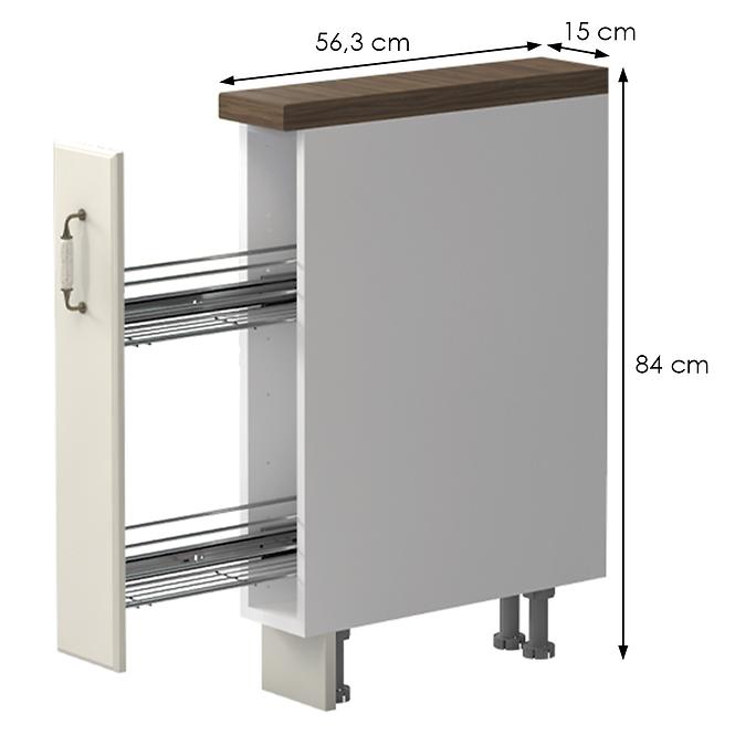 Kuchynská skrinka Evergreen R-15-1K/4 ivorymat