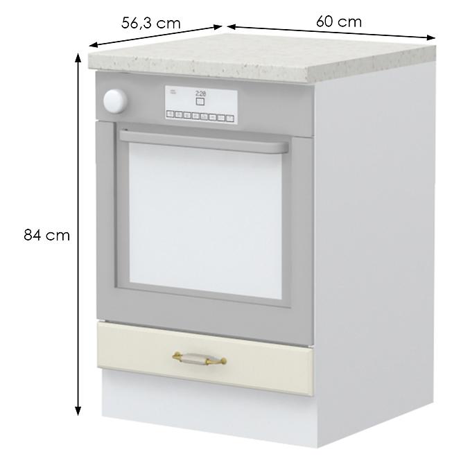 Kuchynská skrinka Evergreen R-60-R/4  ivorymat