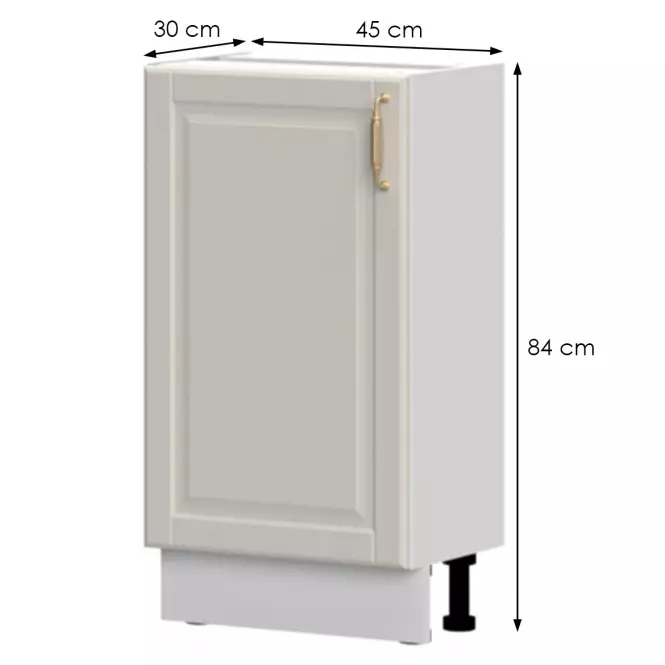 Kuchynská skrinka Evergreen R3-45-1K/4 ivorymat