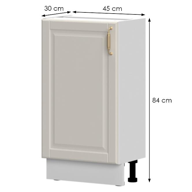 Kuchynská skrinka Evergreen R3-45-1K/4 ivorymat