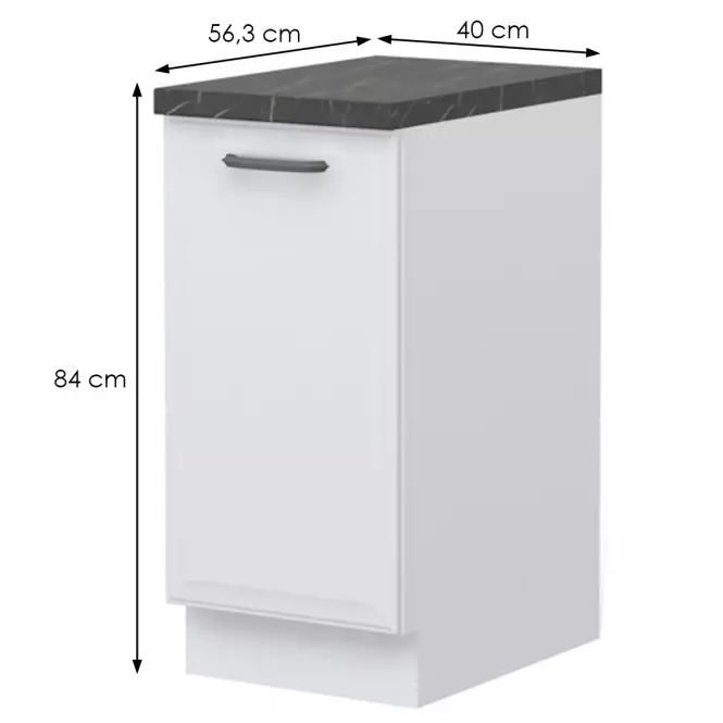Skrinka do kuchyne Evia r-40-1k/4 pearl grey matná
