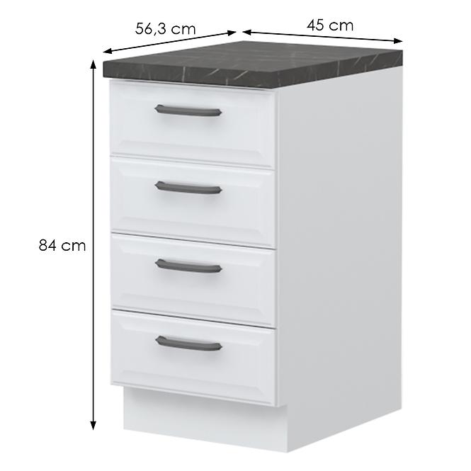 Skrinka do kuchyne Evia r-45-4f/4 4s pearl grey matná