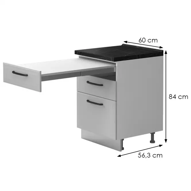 Skrinka do kuchyne Evia r-60-3fs/4 standard pearl grey matná