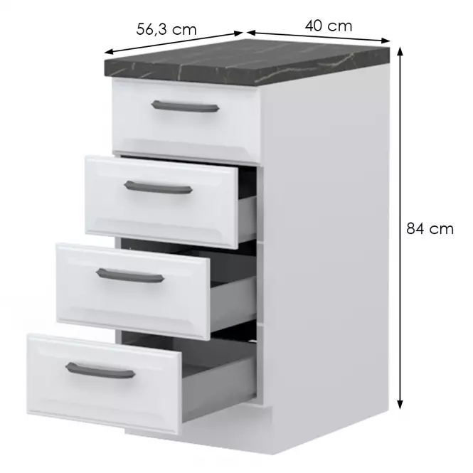 Skrinka do kuchyne Evia r-40-4mbox/4 4s pearl grey matná