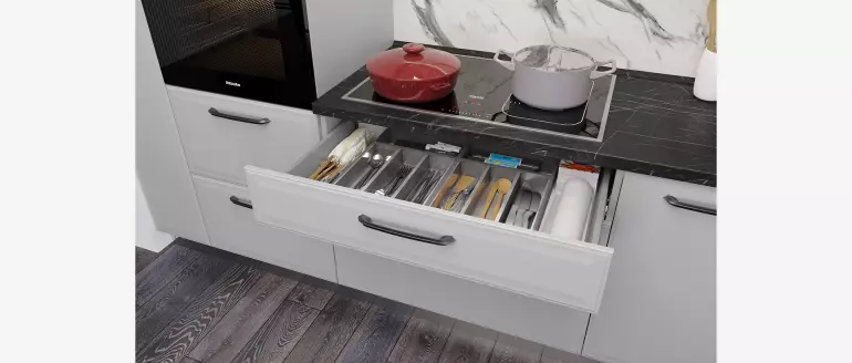 Skrinka do kuchyne Evia r-40-4mbox/4 4s pearl grey matná