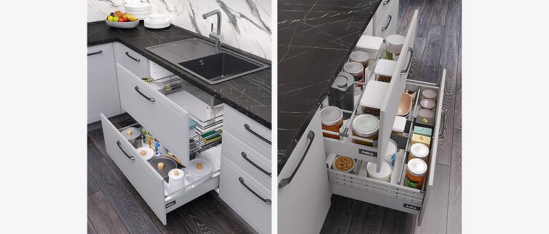 Skrinka do kuchyne Evia r-40-4mbox/4 4s pearl grey matná