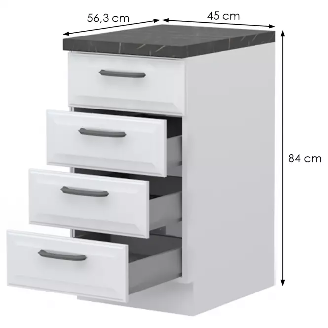 Skrinka do kuchyne Evia r-45-4mbox/4 4s pearl grey matná