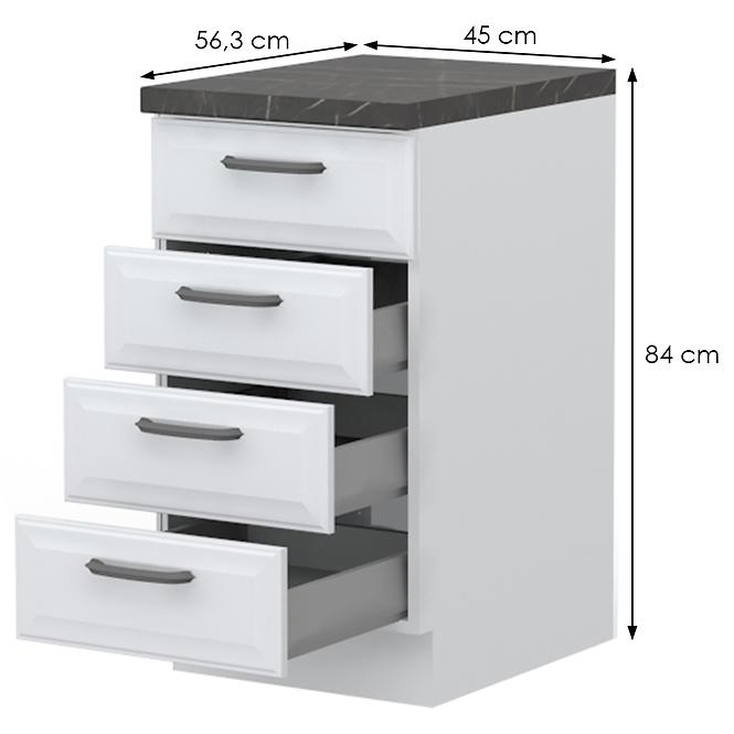 Skrinka do kuchyne Evia r-45-4mbox/4 4s pearl grey matná