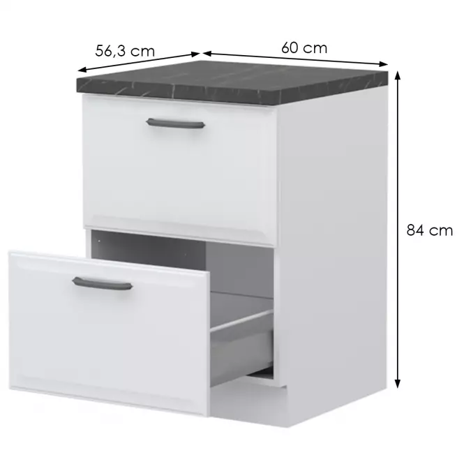 Skrinka do kuchyne Evia r-60-2mbox/4 2s pearl grey matná