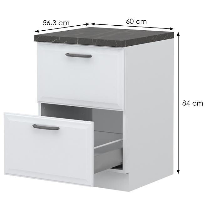 Skrinka do kuchyne Evia r-60-2mbox/4 2s pearl grey matná